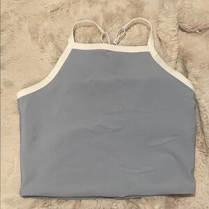 Light Blue and White Halter Top